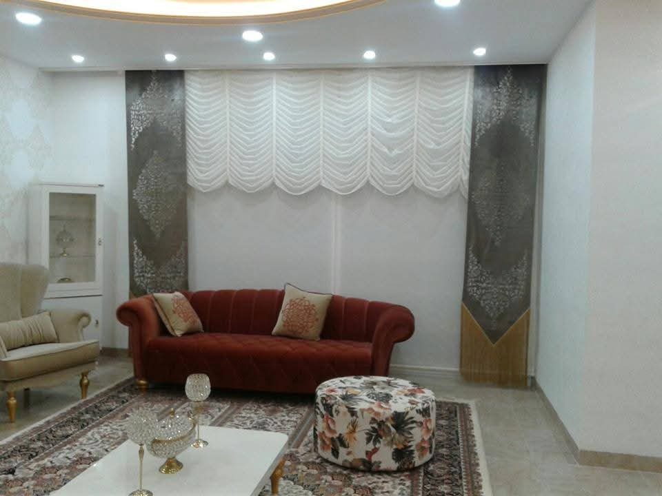 Klasik saten perde altın kahve